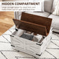 HOMCOM Farmhouse Coffee Table, Square Center Table with Flip-top Lids, Hidden Storage Compartment, Black