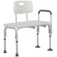 HOMCOM Bath Chair with Back, Adjustable Height Non-slip Shower Stool Bench Tool-Free Assembly Bathroom Aids, White