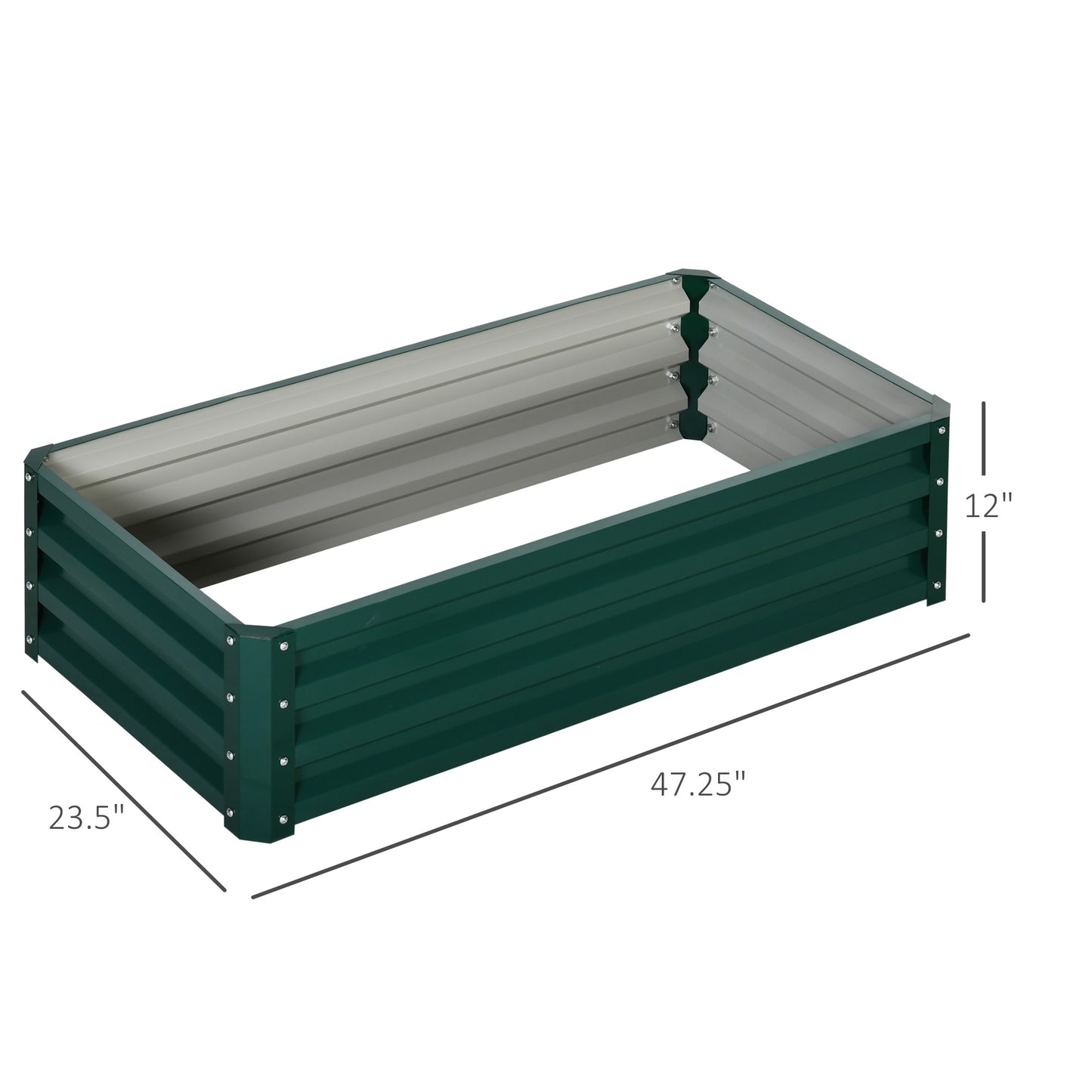Outsunny Galvanized Raised Garden Bed, Outdoor Planter Box for Vegetables, Flowers, Herbs, 4' x 2' x 1', Grey