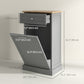 HOMCOM Kitchen Tilt Out Trash Bin Cabinet, Free Standing Recycling Cabinet, Trash Can Holder with Drawer, White
