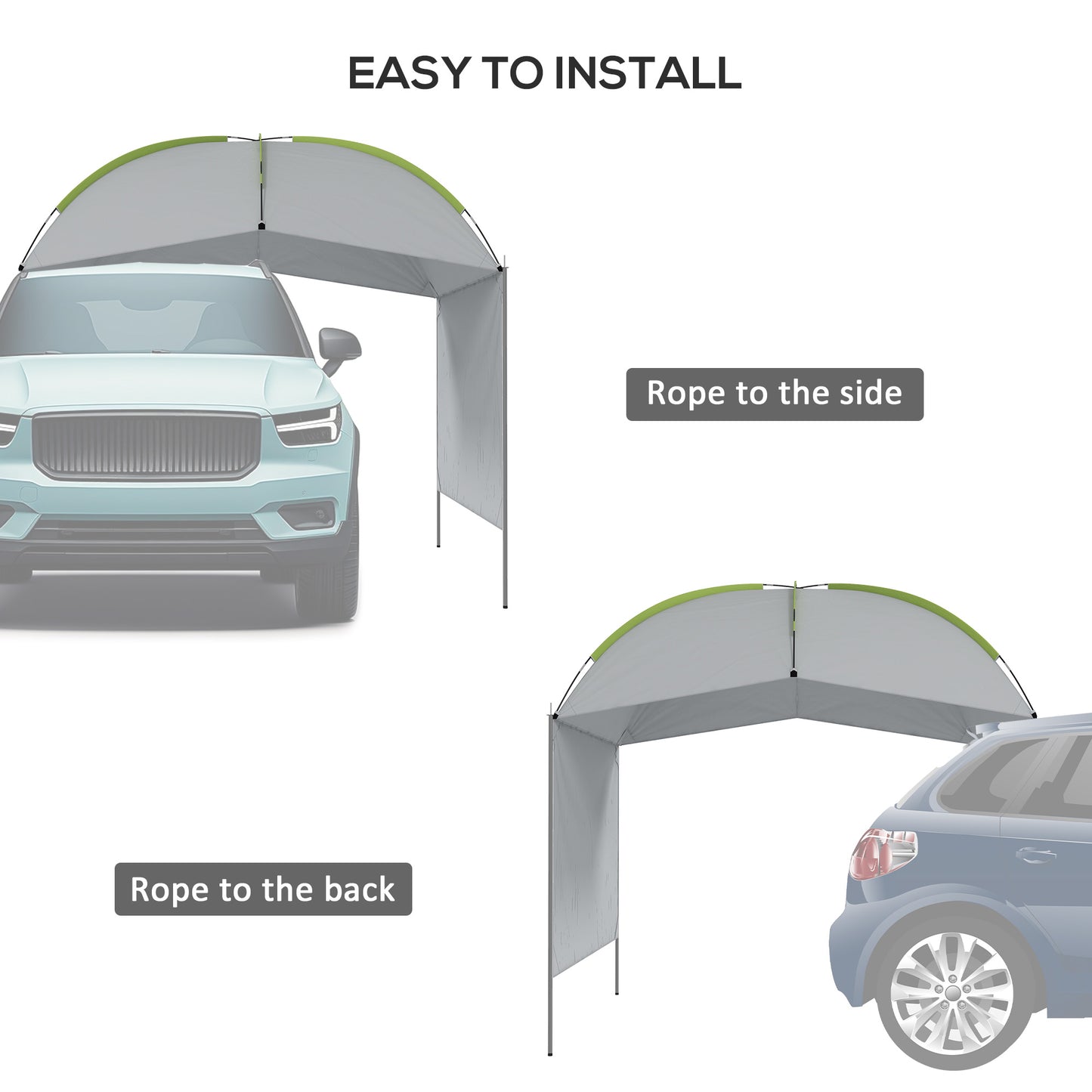 Outsunny SUV Awning Tailgate Tent, Portable Car Awning with Side Wall, for Truck, RV, Van, Trailer and Overlanding Camping
