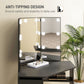 HOMCOM Makeup Vanity Desk with 3-Panel Mirror and 10 LED Lights, Dressing Table with 5 Drawers and Shelves for Bedroom, White