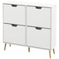 HOMCOM Shoe Storage Cabinet with 4 Flip Drawers and Adjustable Shelf, Shoe Cabinet for 8-16 Pairs of Shoes, Natural