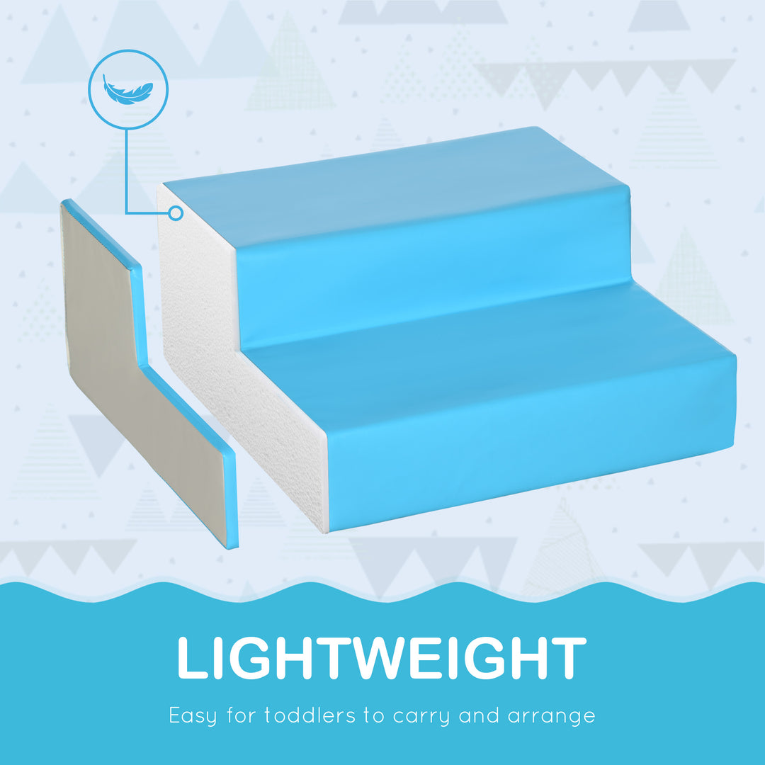 Qaba 6-Piece Soft Play for 12-36 Months Toddlers to Climb, Crawl, Slide, Blue, Green