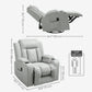 HOMCOM Swivel Massage Recliner Chair Rocker, Overstuffed Manual Reclining Sofa, PU Leather Rocking Chair with Side Pockets, Cup Holders, for Living Room, Nursery, Brown