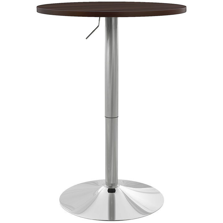 HOMCOM High Top Bar Table, Adjustable Round Kitchen Table with Swivel Top and Steel Base, Bistro Table for 2 People, White