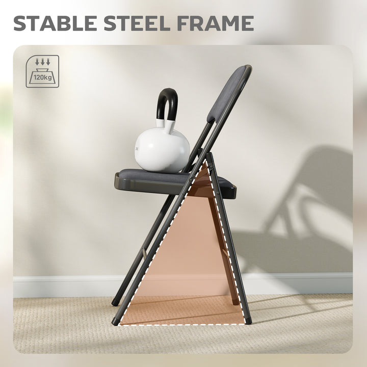 HOMCOM 4 Pack Folding Chairs with Padded Seats, Velvet Portable Party Chairs with Steel Frame, Beige