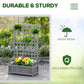 Outsunny Raised Garden Bed with Trellis, Wood Planter Box for Garden, Free Standing Flower Bed, 25.2" x 11" x 47.2" Brown