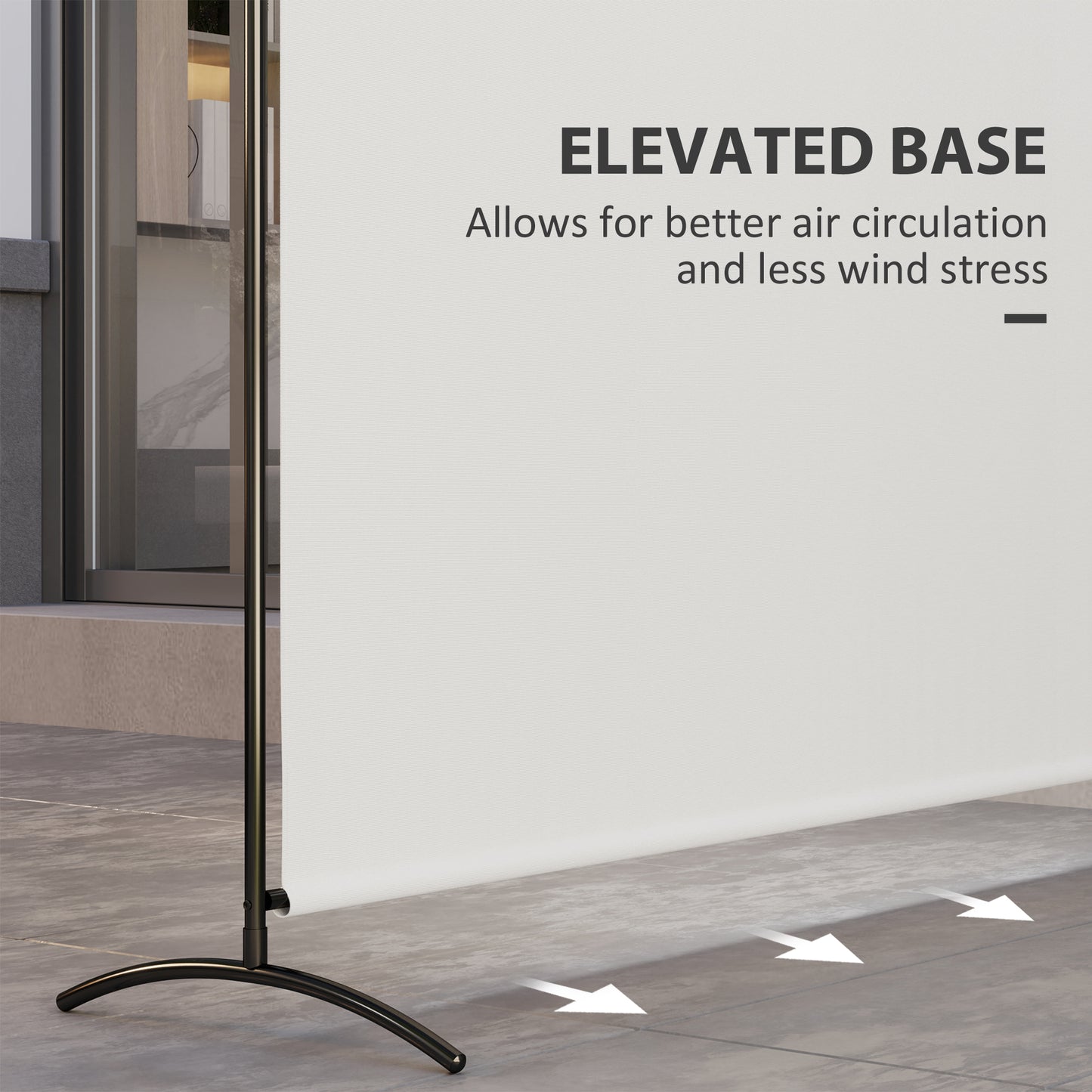 Outsunny Single Panel Room Divider, UV30+ Privacy Screen, Indoor Outdoor Privacy Panel with Stable Base, Black