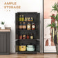 HOMCOM 48" 4-Door Storage Cabinet Multi-Storey Large Space Pantry with Adjustable Shelves Black