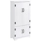 HOMCOM 48" 4-Door Storage Cabinet Multi-Storey Large Space Pantry with Adjustable Shelves Black