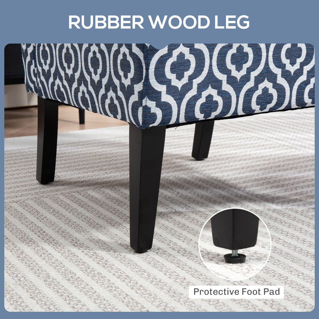 HOMCOM Armless Accent Chair for Bedroom, Upholstered Slipper Side Chair for Living Room with Wood Legs, Grey