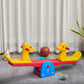 Qaba Kids Seesaw Safe Teeter Totter 2 Seats with Easy-Grip Handles Indoor Outdoor Living Room Playroom Backyard Equipment, for 12-48 Months, Multicolor