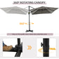 Outsunny 8' x 8' Square Patio Hanging Offset Umbrella with 360Â° Rotation, Aluminum Outdoor Cantilever Parasol with Crank & Tilt, Sun Canopy Shelter with Cross Base, Dark Blue