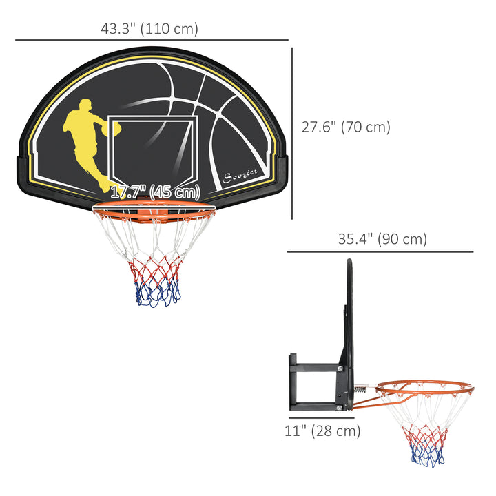 Soozier Wall Mounted Basketball Hoop, Mini Basketball Hoop and Backboard for Kids and Adults