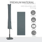 Outsunny Parasol Cover, Patio Cantilever Cover, Banana Umbrella Cover with Zipper, Grey