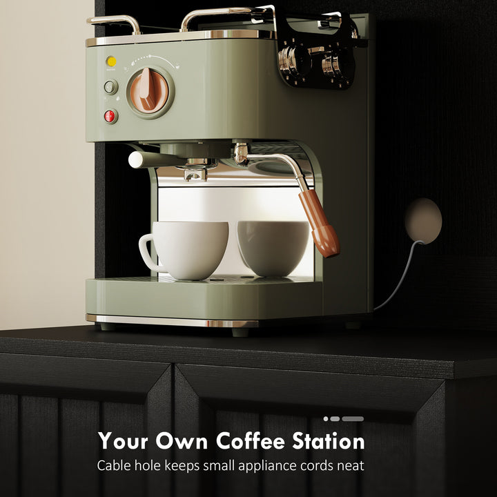 HOMCOM 71" Kitchen Pantry Cabinet, Freestanding Kitchen Hutch with 8 Door Shelves, Adjustable Shelf and Acrylic Doors, Black