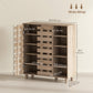 HOMCOM Shoe Cabinet, 21 Pair Shoe Storage Cabinet Organizer with 5-tier Double Door Cabinet and 5-tier Open Shelves, Beige