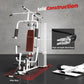 Soozier Home Gym, Multifunction Gym Equipment Workout Station with 100Lbs Weight Stack for Lat Pulldown, Leg Extensions, Preacher Bicep Curls, Triceps Pulldowns, Chest Press, White