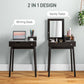 HOMCOM Makeup Vanity Table with Flip-up Mirror, Modern Dressing Table with 2 Drawers for Bedroom, White