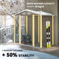 Outsunny 7' x 4' Outdoor Storage Shed, Metal Garden Shed with Lockable Doors and Gloves for Backyard, Garden, Patio, Dark Grey