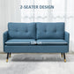 HOMCOM 55" Loveseat Sofa for Bedroom, Modern Love Seats Furniture with Button Tufting, Upholstered Small Couch for Living Room, Small Space, Grey