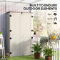 Outsunny 368 Gallon Outdoor Storage Cabinet with Openable Top and Lockable Doors for Lawnmower, Trash Can, Patio Accessories