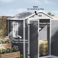 Outsunny 6x4.5ft Plastic Garden Shed, Lockable Garden Tool Storage House with Double Doors and Vent for Equipment, Gray