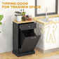 HOMCOM Kitchen Tilt Out Trash Bin Cabinet, Free Standing Recycling Cabinet, Trash Can Holder with Drawer, White