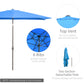 Outsunny 6.5x10ft Patio Umbrella, Rectangle Market Umbrella with Aluminum Frame and Crank Handle, Garden Parasol Outdoor Sunshade Canopy, Blue