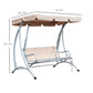 Outsunny 3 Seat Metal Swing Chair Hammock w/ Canopy Cover Heavy Duty Patio Garden Outdoor Beige