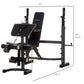 Soozier Press Bench, Heavy Duty Multiple Function Workout Adjustable Bench with Preacher Curl, Leg Developer