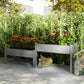 Outsunny 2 Tiers Wood Plant Raised Bed Flower Vegetable Herb Grow Box Stand Garden  Step Planter Stand Free Combination Natural