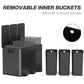 HOMCOM Triple Garbage Bin, Soft-Close Trash Can with Foot Pedal, 3 x 20 Liter Garbage Can with Removable Inner Buckets, Black