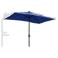 Outsunny 6' x 10' Patio Umbrella with 22 LED Solar Lights and Tilt, Rectangular Outdoor Table Umbrella with Crank, Beige