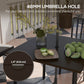 Outsunny Patio Dining Table with Umbrella Hole for 4 People, Aluminium Legs, for Backyard Lawn Balcony, 31.5" x 31.5", Brown