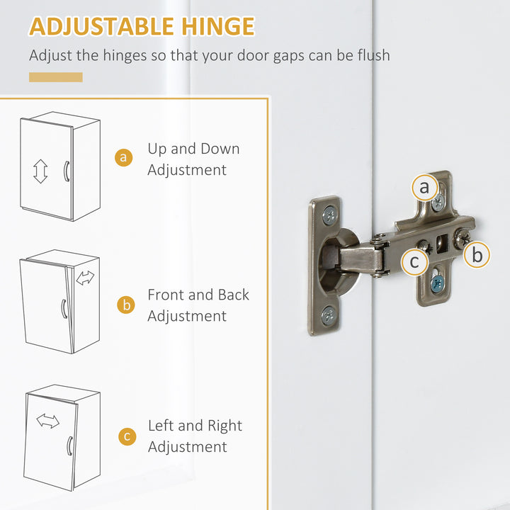 HOMCOM 72" Storage Cabinet, Freestanding Kitchen Pantry Cabinet with 4 Doors, Drawer and 3 Adjustable Shelves, White