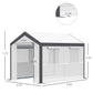 Outsunny 6.6' x 10' x 7' Heavy Duty Walk-In Greenhouse Vegetable Seed Growth Tent Outdoor Plant Growing Tunnel Warm House Flower Shed Backyard White