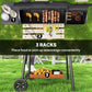 Outsunny 49" Charcoal BBQ Grill with Offset Smoker Portable Backyard Cooking Smoker Outdoor Camp Picnic Barbecue Cooker with Thermometer Wheels and Storage Shelves