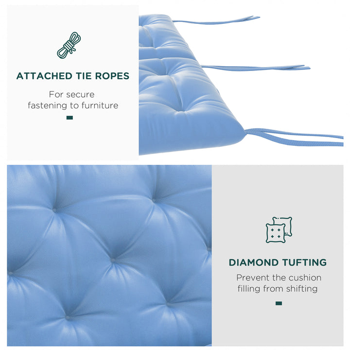 Outsunny Porch Swing Cushion Garden Bench Cushion with Backrest, Non-Slip 3-Seater Soft Pad, Swing Chair Mat Replacement for Indoor and Outdoor, 59.1" x 38.6", Khaki