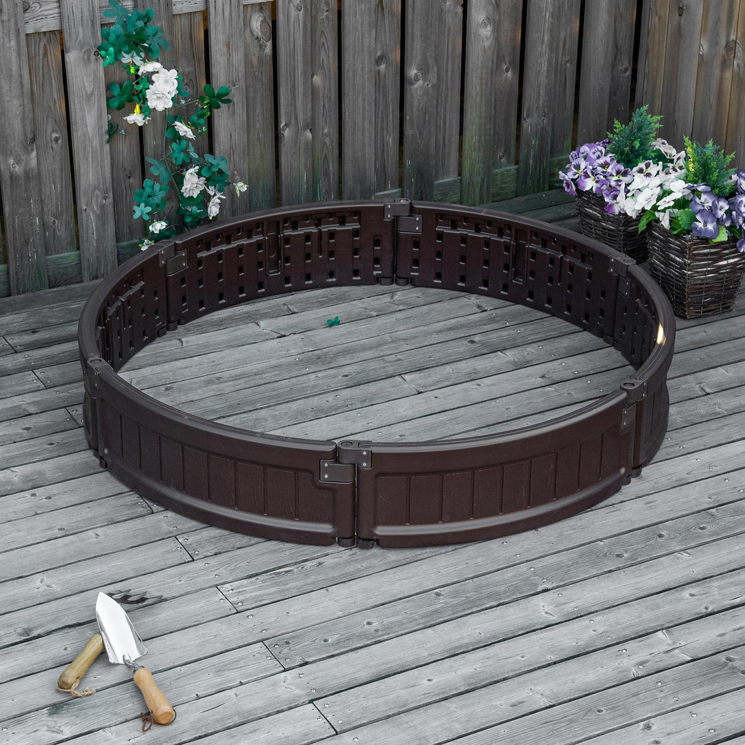 Outsunny 48" Raise Garden Bed Kit, Round Planter Box Above Ground for Flowers/Herb/Vegetables Outdoor Garden Backyard with Easy Assembly, Brown