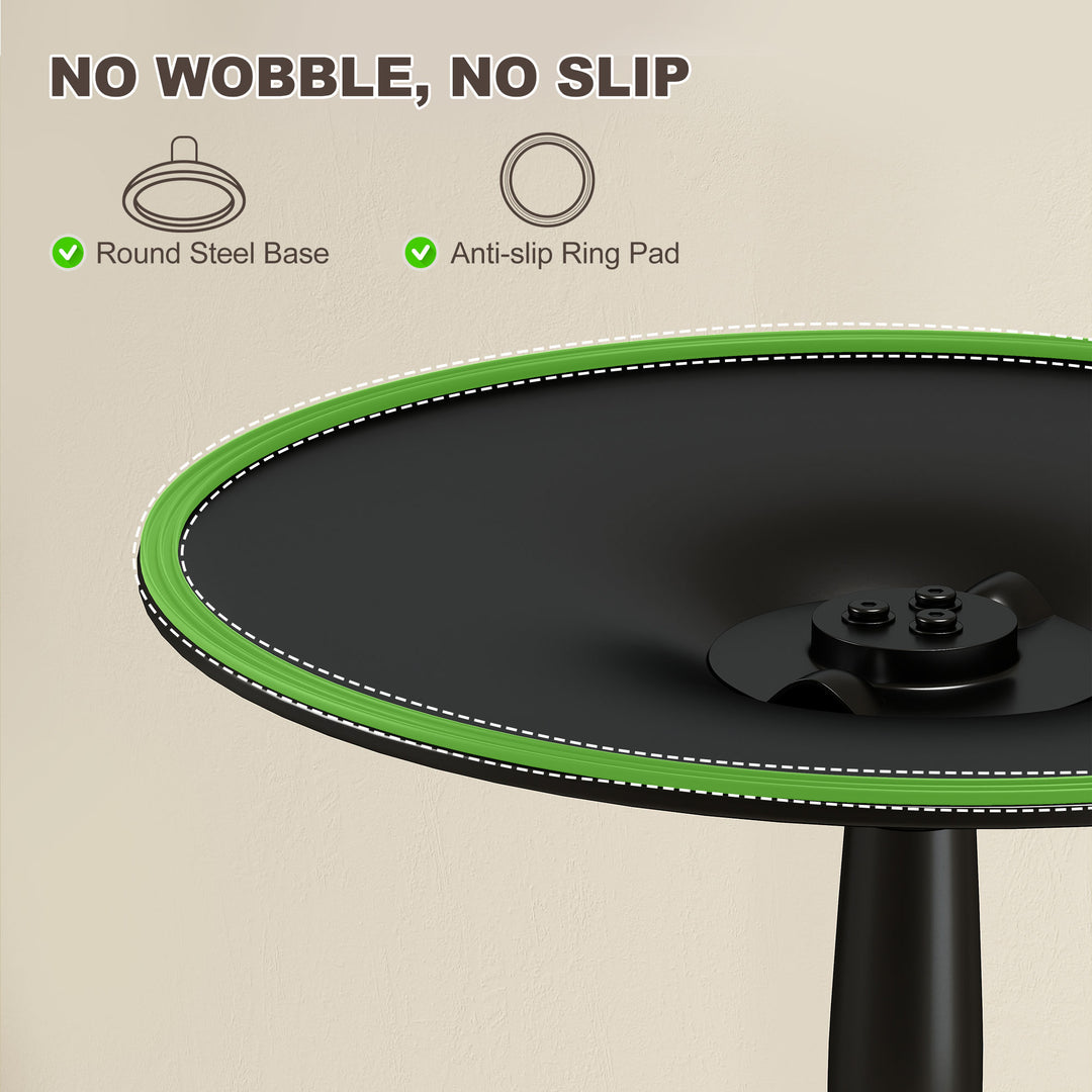 HOMCOM 27.6" Round Kitchen Table for 2, Modern Small Dining Table with Wood Veneer, Steel Base for Dining Room, Natural