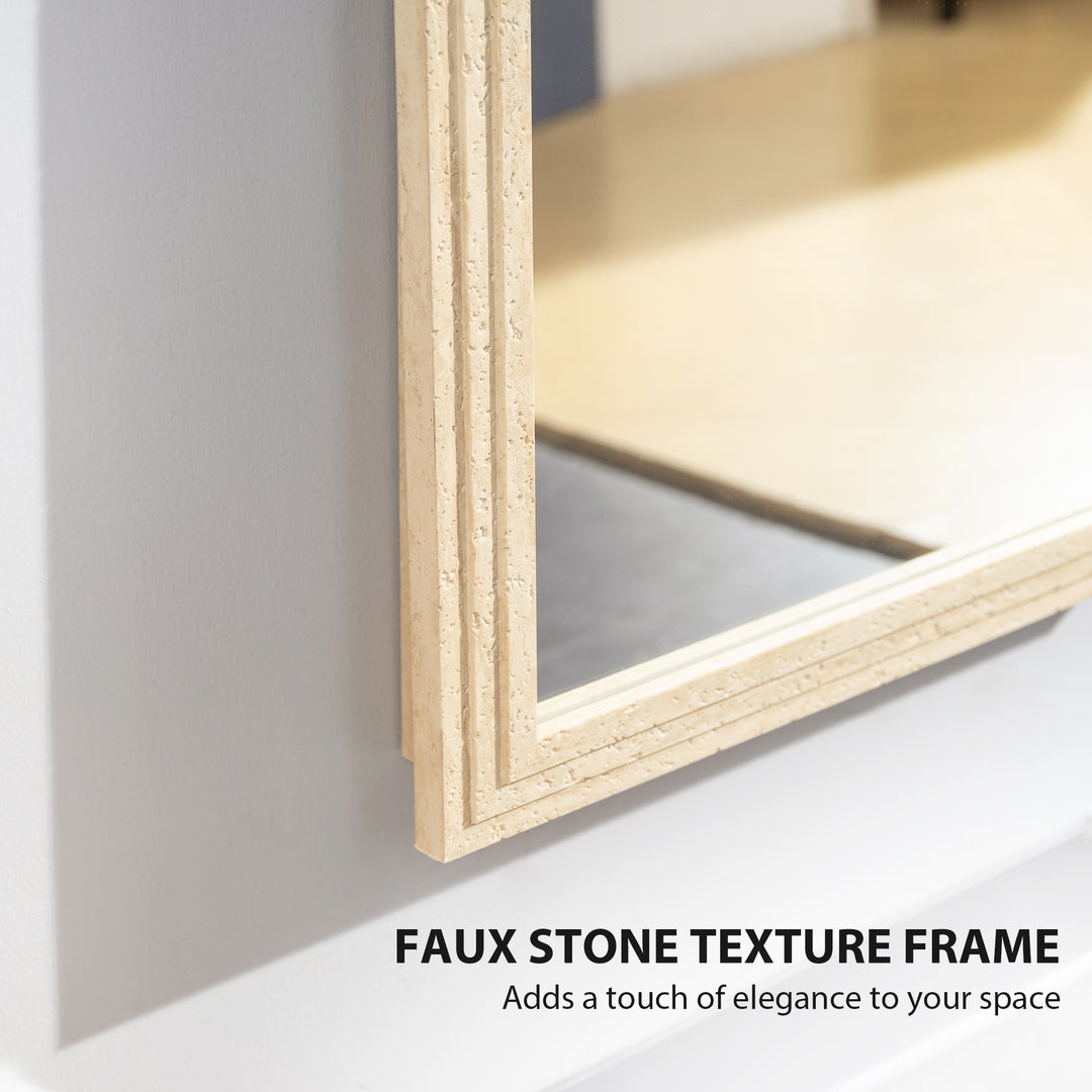 HOMCOM 64" x 21" Full Length Mirror, Standing, Wall-Mounted or Leaning Against Wall, for Bedroom, Living Room, Beige