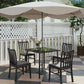 Outsunny Patio Dining Table with Umbrella Hole for 4 People, Aluminium Legs, for Backyard Lawn Balcony, 31.5" x 31.5", Brown