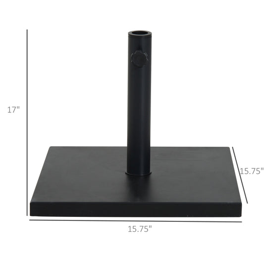 Outsunny 29 lbs Market Umbrella Base Holder 16" Heavy Duty Square Parasol Stand for Patio, Outdoor, Backyard, Black
