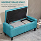 HOMCOM Storage Ottoman Bench Linen-Touch Fabric Tufted Chest Footstool with Flipping Top, Beige