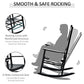 Outsunny Wooden Porch Rocking Chair Outdoor Patio Rocker Garden Single Leisure Reclining Seat Armchair Black