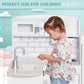 Qaba Kids Kitchen Play Cooking Toy Set for Children with Drinking Fountain, Microwave, Accessories, White