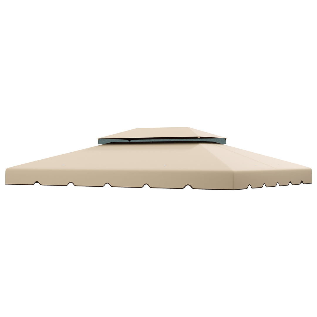 Outsunny 13' x 10' Gazebo Replacement Canopy, Gazebo Top Cover with Double Vented Roof for Garden Patio(TOP ONLY), Beige