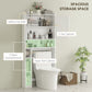 HOMCOM Modern Over the Toilet Storage Cabinet with 2 Doors, Above Commode Storage Cabinet with Toilet Paper Holder, Grey